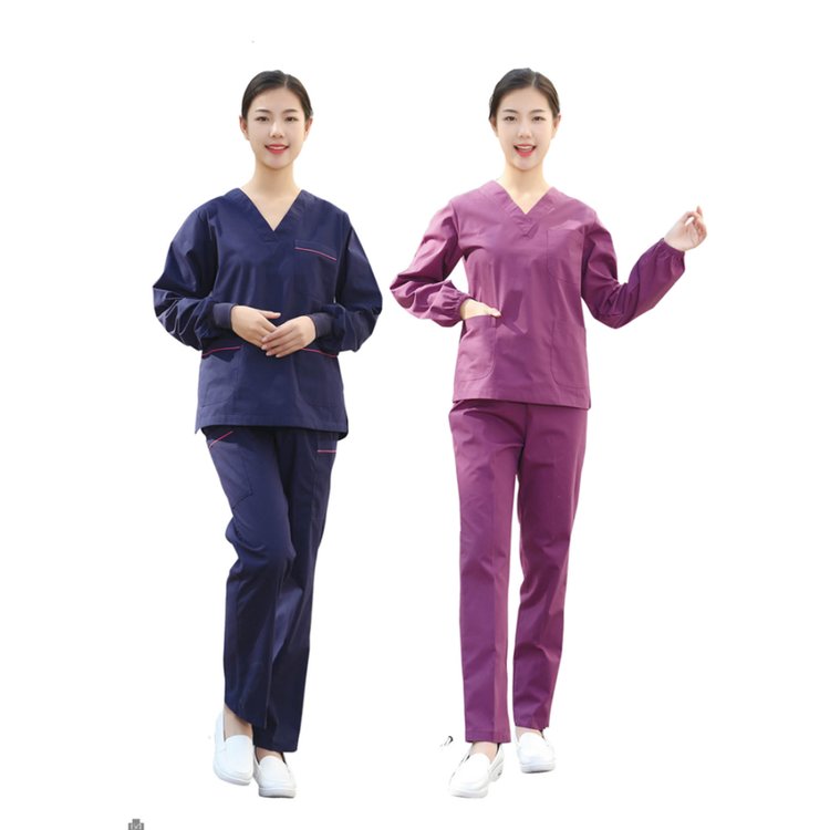 美斯尼刷手服短袖医院手术室专用内穿衣优质纯棉绿色洗手衣