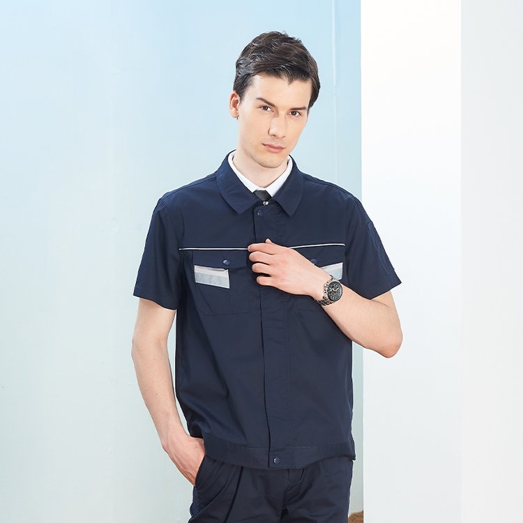 耐典防静电工作服短袖夏季男女薄款加油站耐磨长袖劳保服工程服