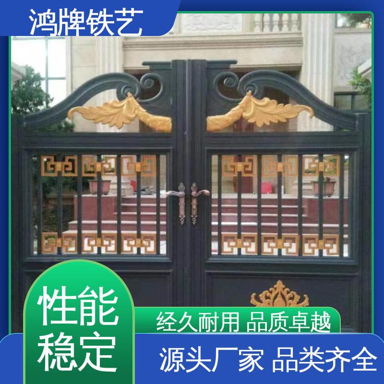 鸿牌金属 支持按需定制 防护使用 焊接组装工艺 花园铝合金大门