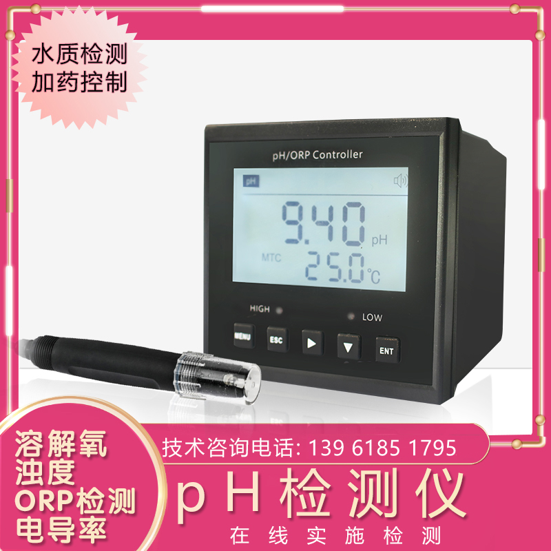 厂家批发 PH控制器 工业pH计 污水检测酸度计传感器电极探头