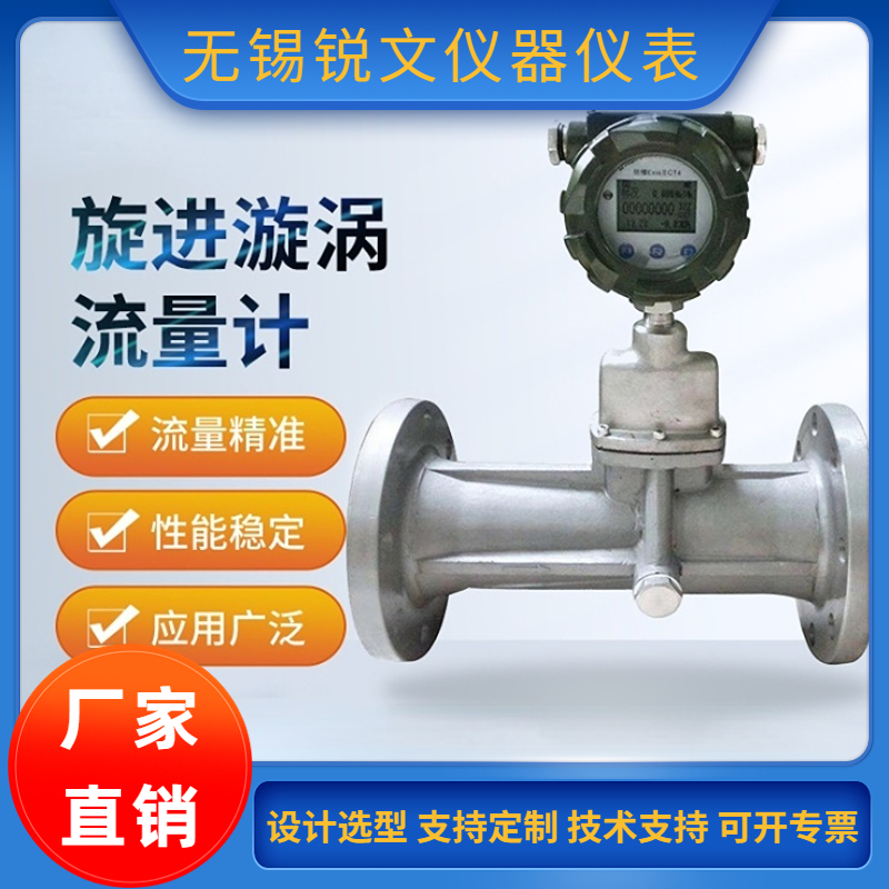 锐文 旋进旋涡流量计氧气氩气DN65氮气二氧化碳煤气沼气防爆燃气表