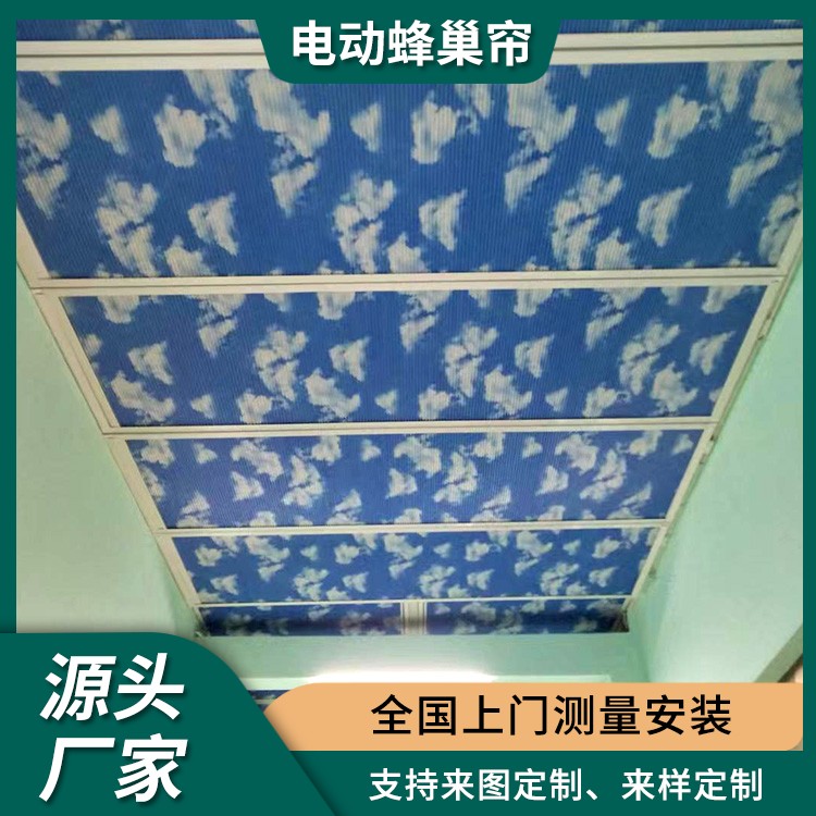 玻璃房蜂巢遮阳帘 全遮光天窗可手动 遮阳隔热 支持个性化设计