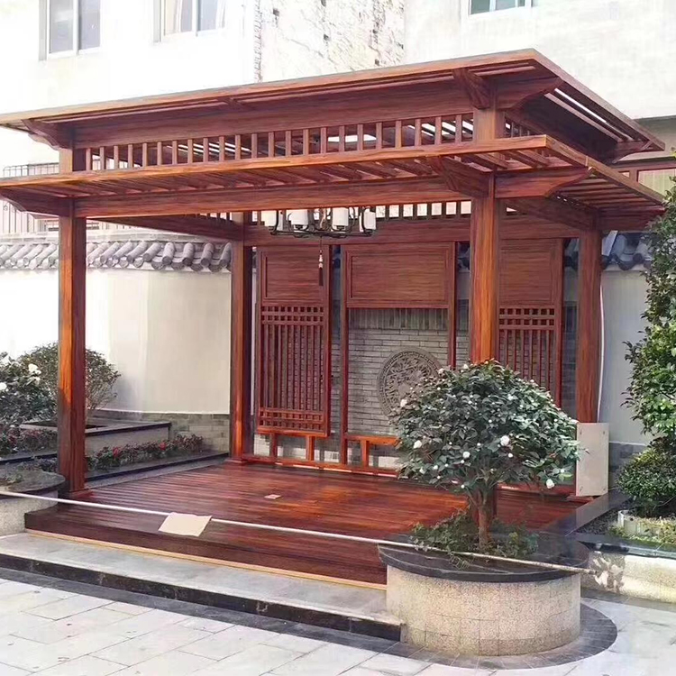 新中式防腐木凉亭 户外景观亭子 可定制款式多样