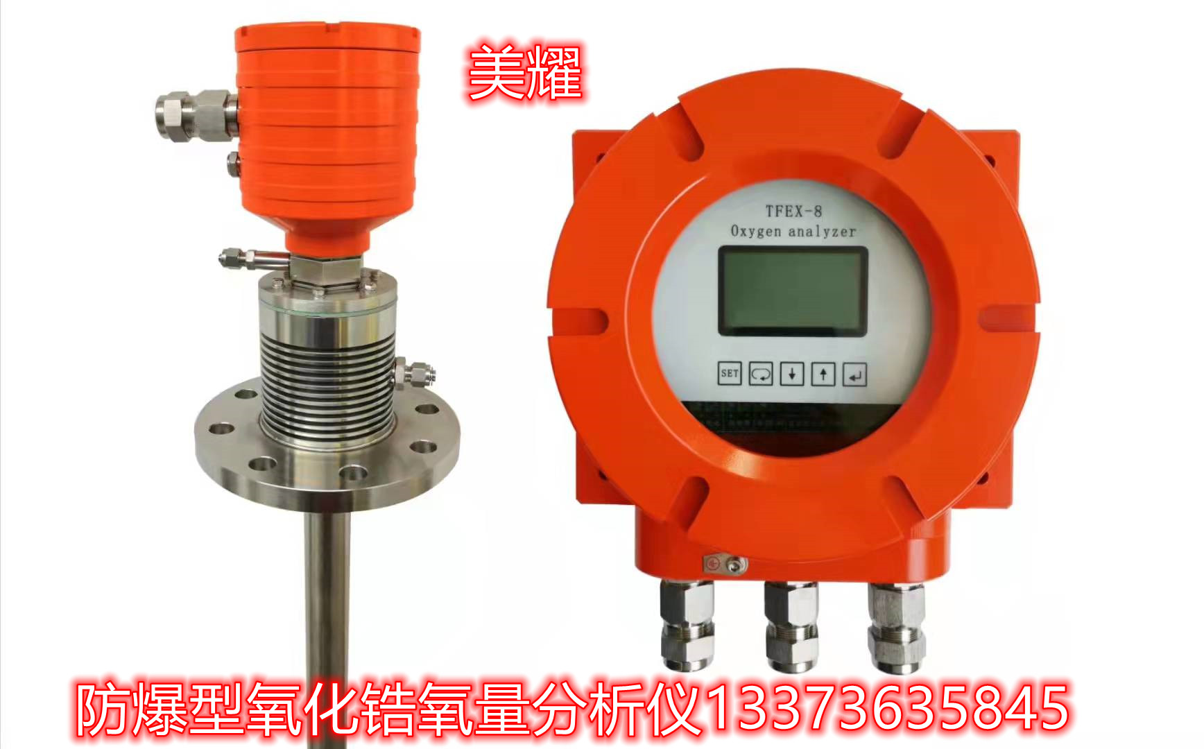 氧化锆氧量分析仪防爆氧气检测烟道氧含量不锈钢陶瓷探头锅炉