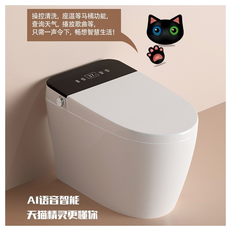 曼娜莉莎语音控制无水压智能马桶清洗功能暖风烘干全自动坐便器