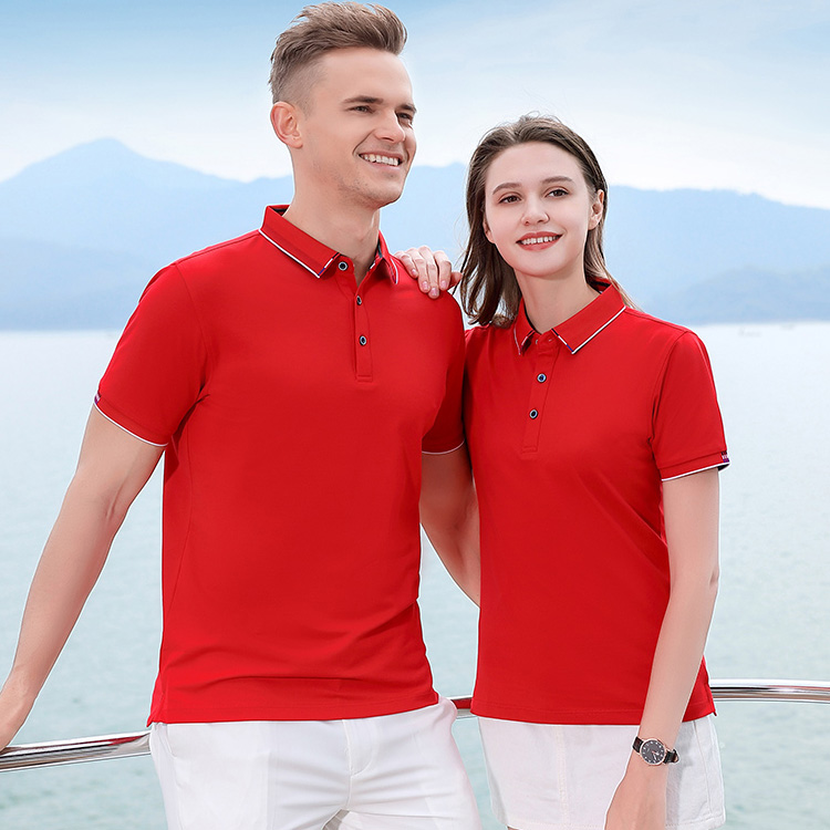 polo衫短袖吸汗透气工作服订制印logo刺绣男女工衣印LOGO