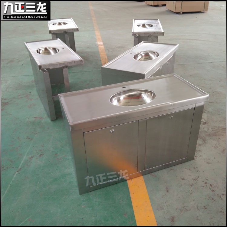 不锈钢洗手柜方形洗手台304白钢柜子卫生间用洗漱盆铁路配件