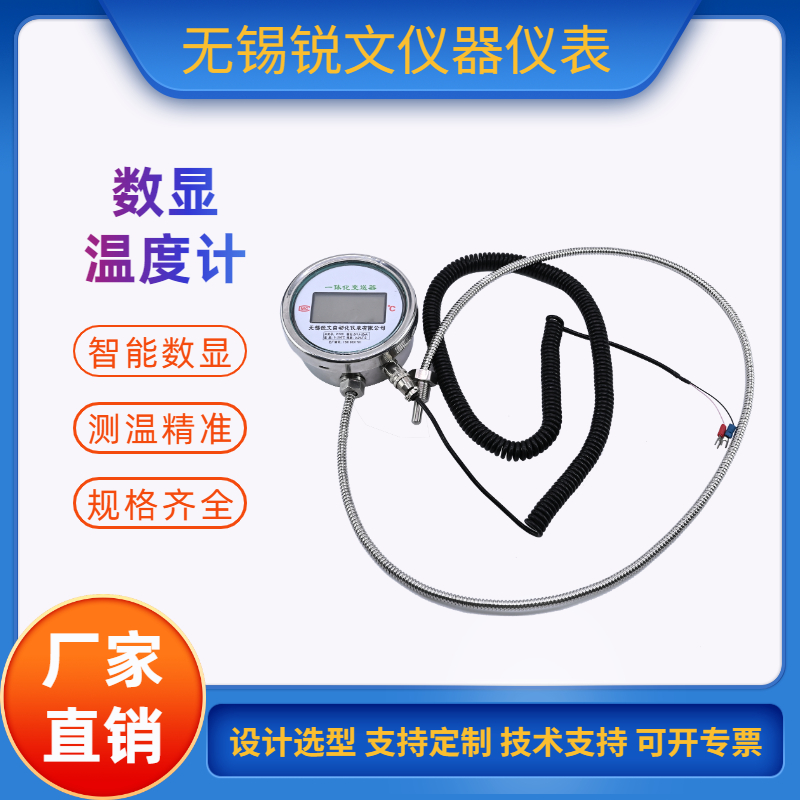 锐文仪表 RWZ数显数字分体式温度计 毛细管温度变送器