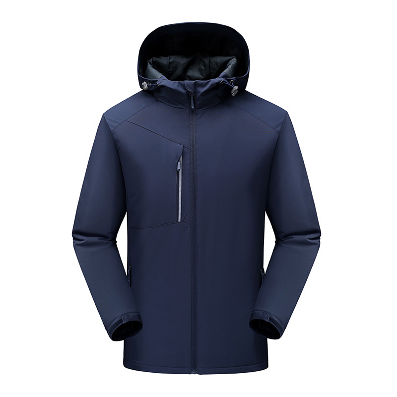 亨利达纯色一体 连帽 防水登山服外套三合一防风外套
