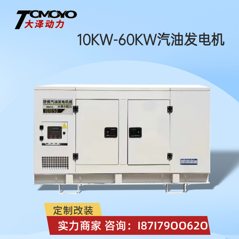 机场银行大泽動力50KW汽油发电机组 四缸水冷单三相220V380V耐严寒