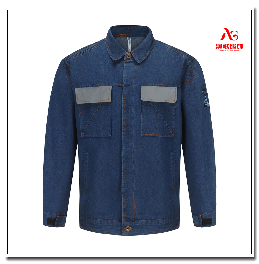 Ag2121牛仔服防静电工作服 加油战工装 工程制服定制 可加logo