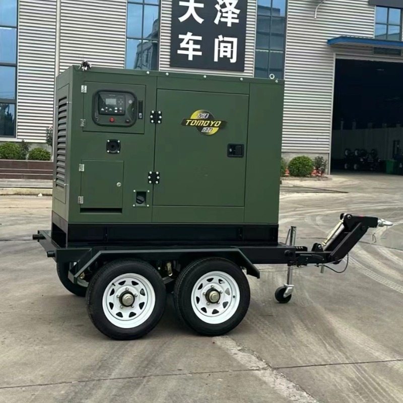 抢修应急工程35KVA柴油发电机 撬装式TO3800ET-J三相电380V军绿色