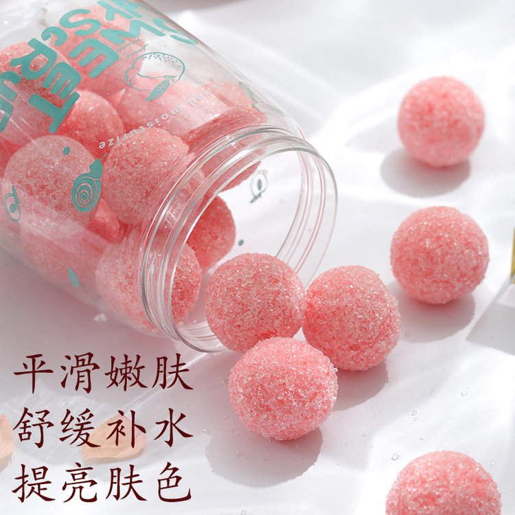 磨砂糖浴球沐浴球贴牌代加工去角质深层清洁控油柠檬味OEM定制