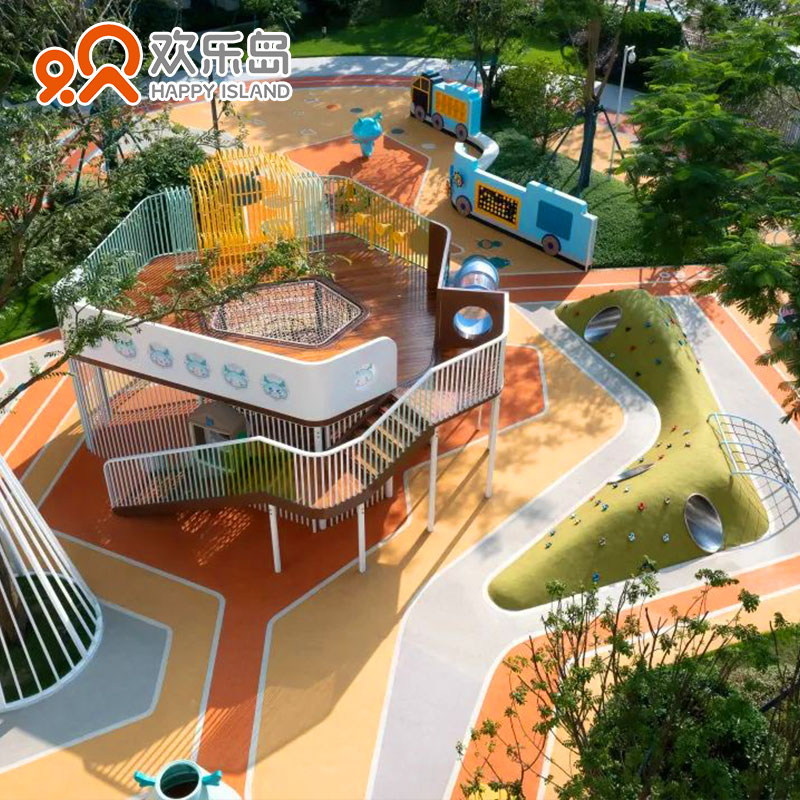 小区儿童组合滑梯厂家公园游乐场游乐设备秋千跷跷板摇摇乐钻洞爬