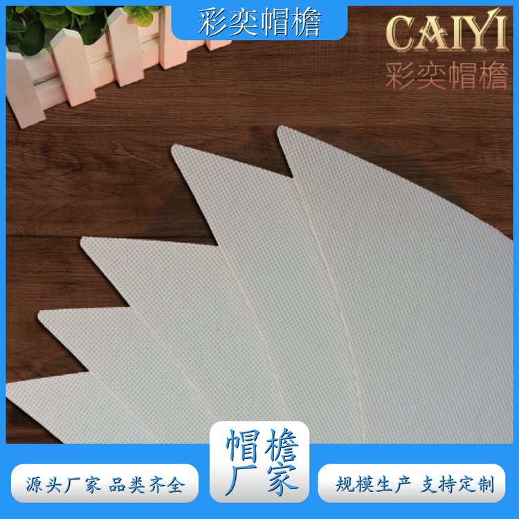 彩奕帽檐批发 pe塑料片帽沿材料 使用寿命长 成人帽子配件 支持定制