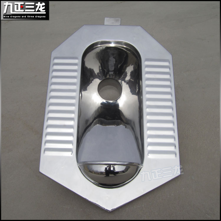 304不锈钢蹲便器前排水白钢蹲便坑工程用反水弯防臭洁具