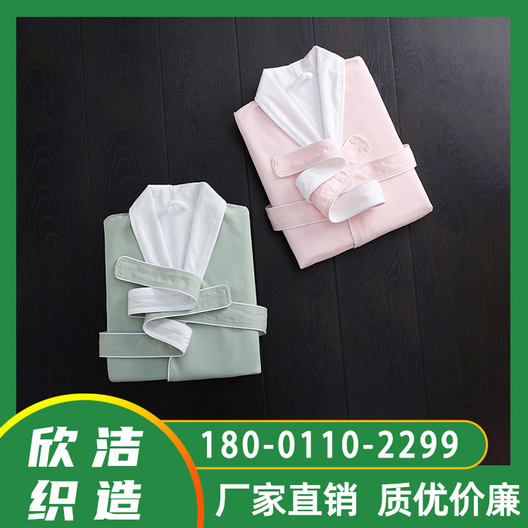 质感裹身浴袍 轻盈柔软穿着舒适保暖性好 欣洁织造