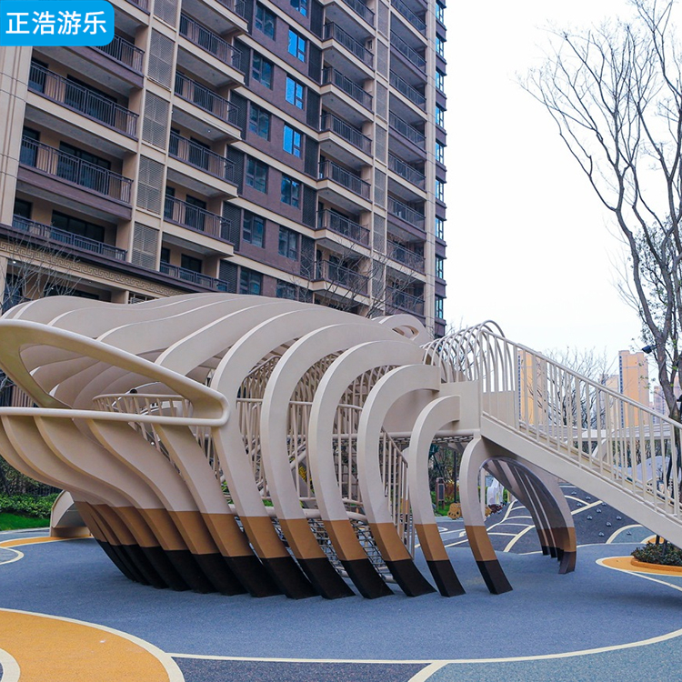 户外非标组合滑梯定制 景区公园大型鲸鱼无动力游乐设备
