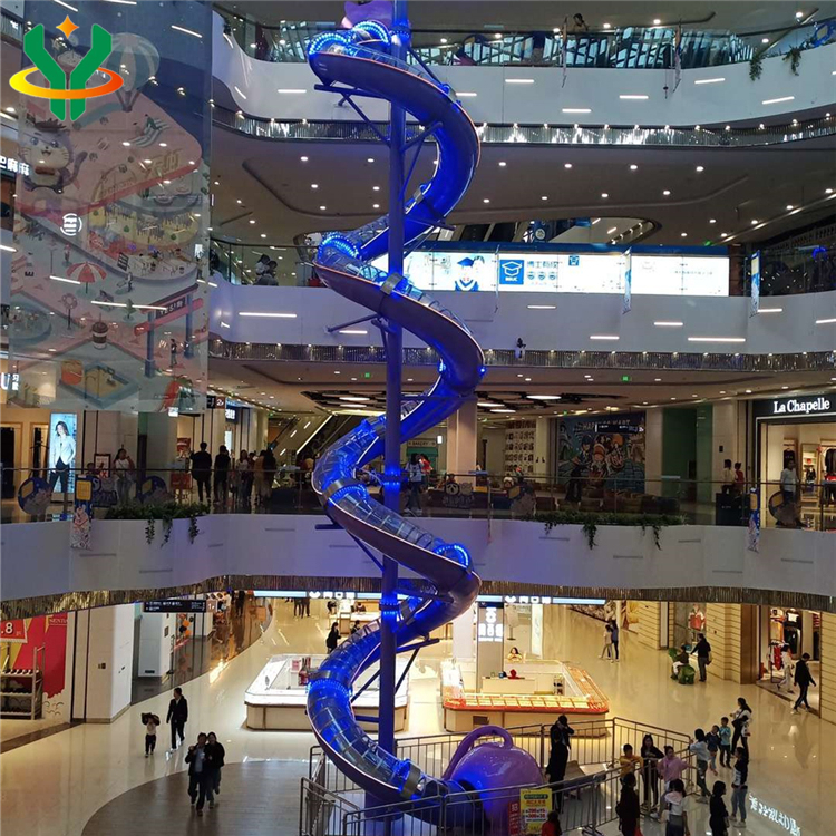 商场大型不锈钢滑梯 户外室内非标组合螺旋旋转滑滑梯高空滑梯