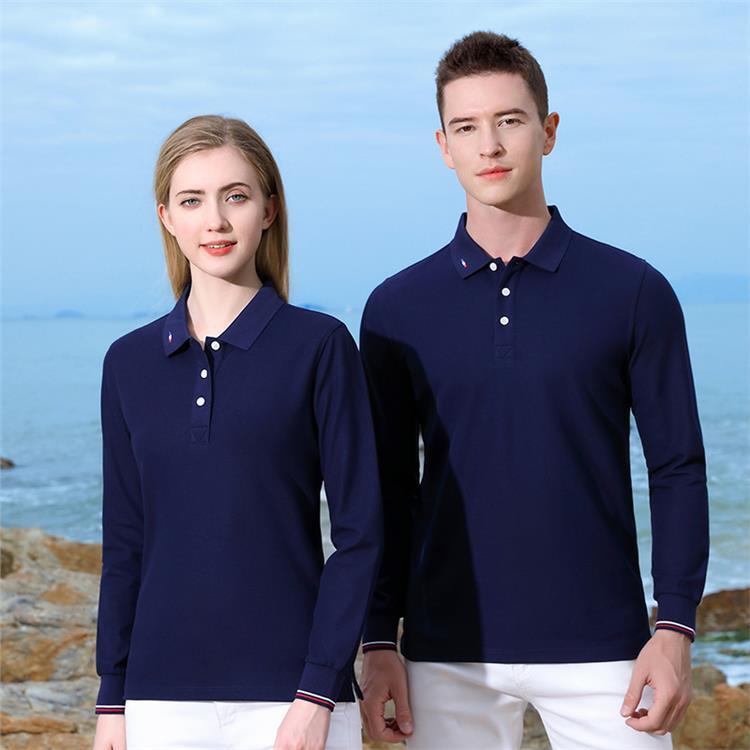 春秋款休闲户外翻POLO衫 企业团队宽松海岛棉工作服厂家批发