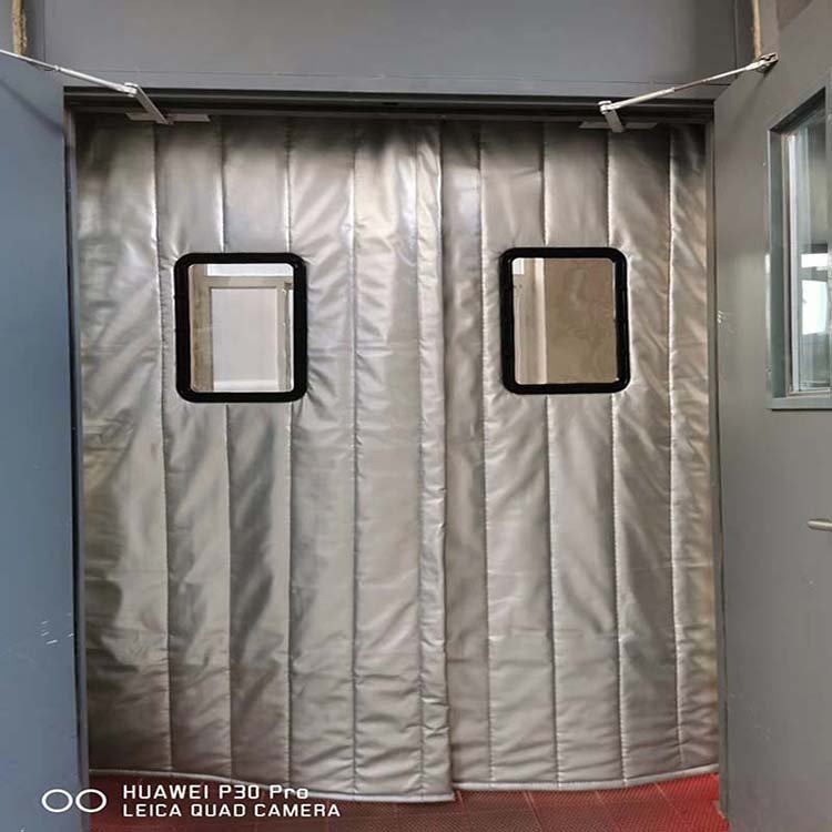 阔海皮革牛津布棉门帘花店枣红色棉帘 大视窗多色选择