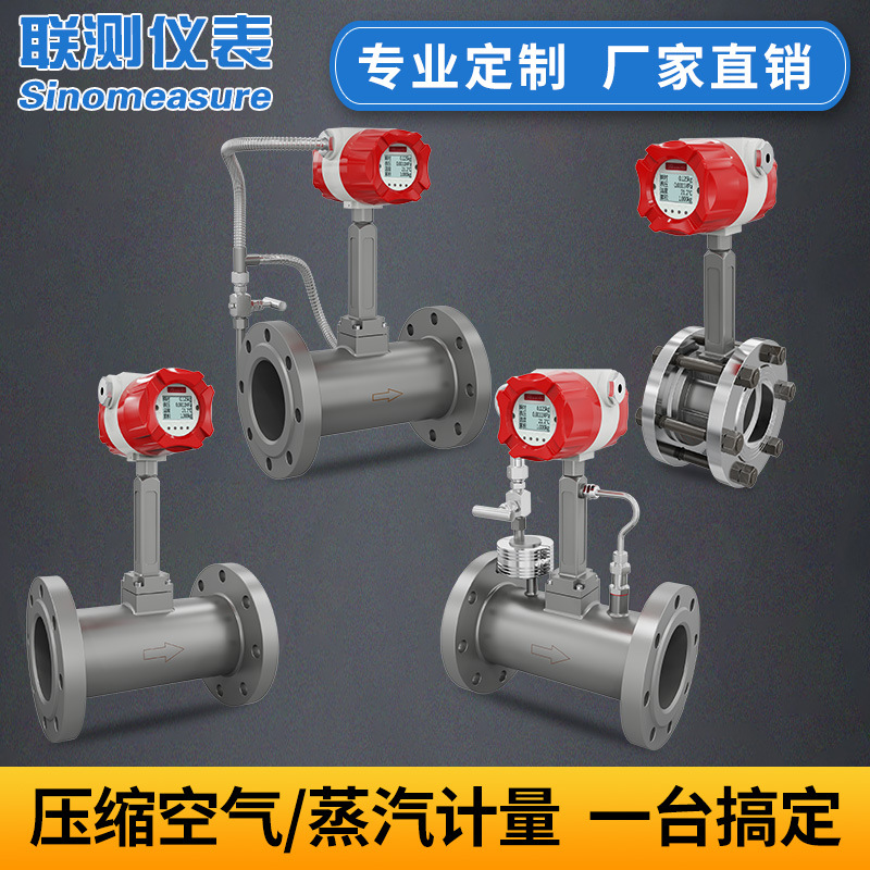 联测仪表 耐高温气体流量计 316L防腐热式气体质量流量变送器 法兰式