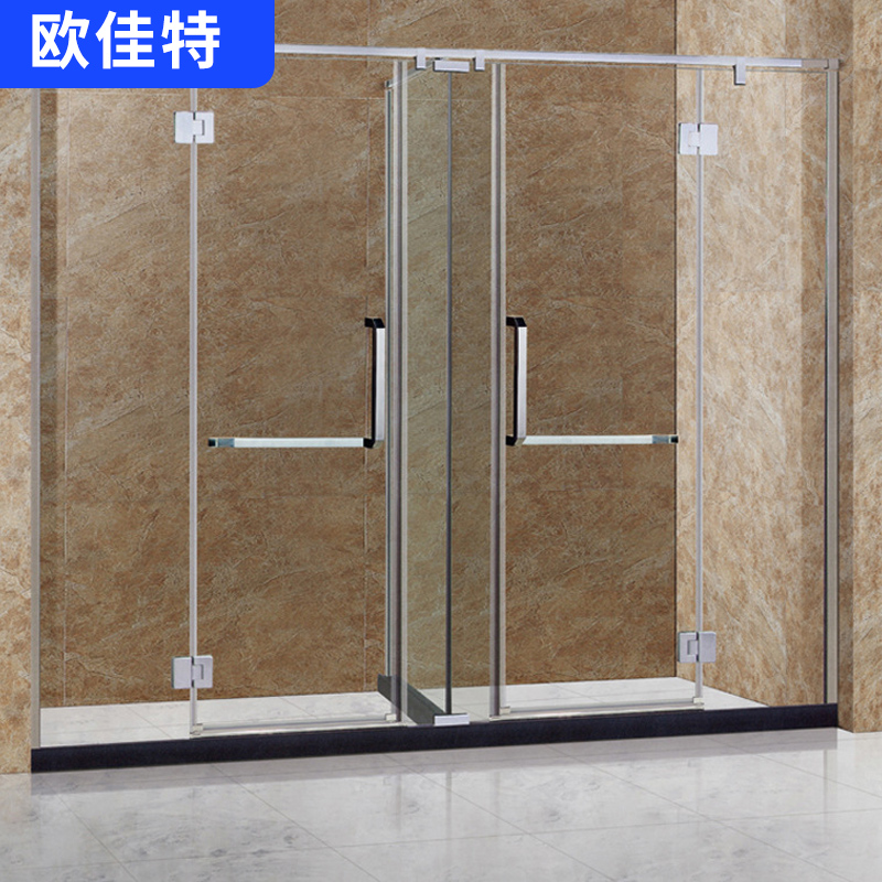 厂家定制干湿分离钢化玻璃浴屏北欧极简推拉式浴室玻璃隔断门