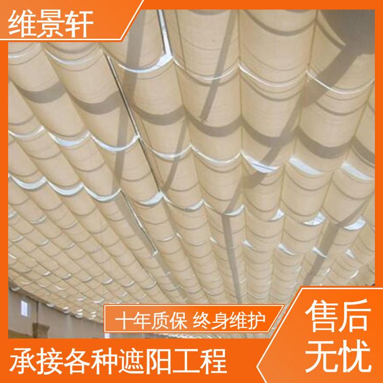 阳光电动遮阳帘 材质优良 十年质保 商场天棚帘 维景轩
