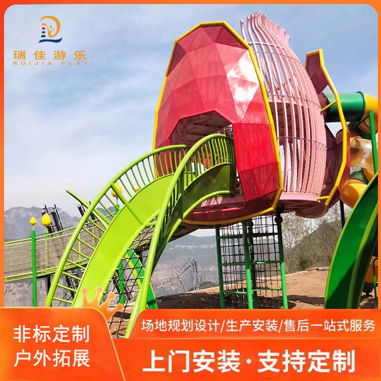 非标不锈钢滑梯户外儿童商场乐园室外 大型无动力游乐设计