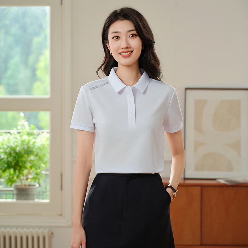 佰仕亨利 桑蚕丝拉架珠花商务Polo衫定制批发 企业短袖定做