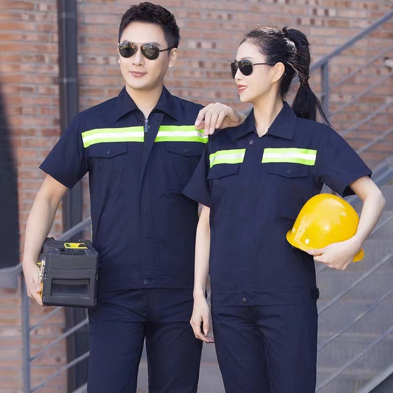 珀尔雅 园林绿化工作服 反光条短袖 城市环卫工装 劳保服绣字印logo