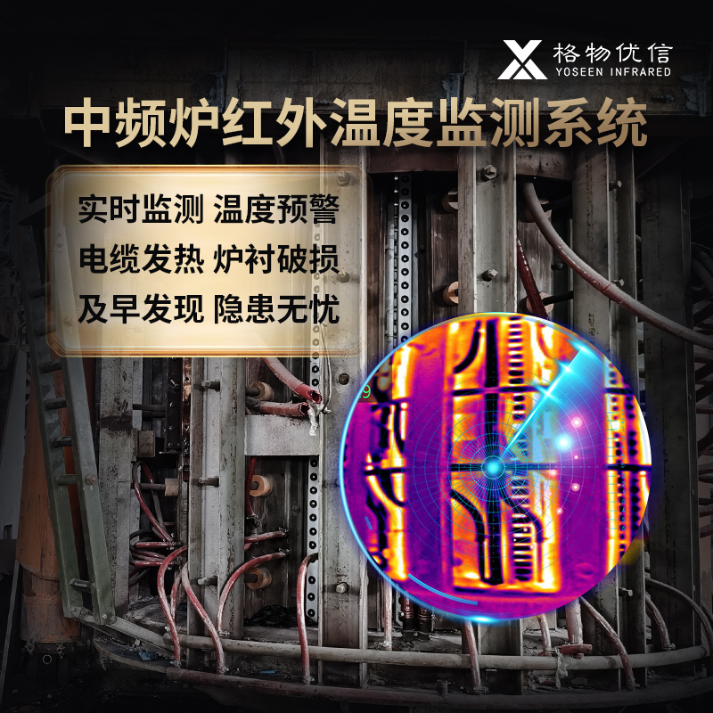 中频炉炉壳温度异常预警温度实时监测炉衬耐材缺陷 红外热成像仪