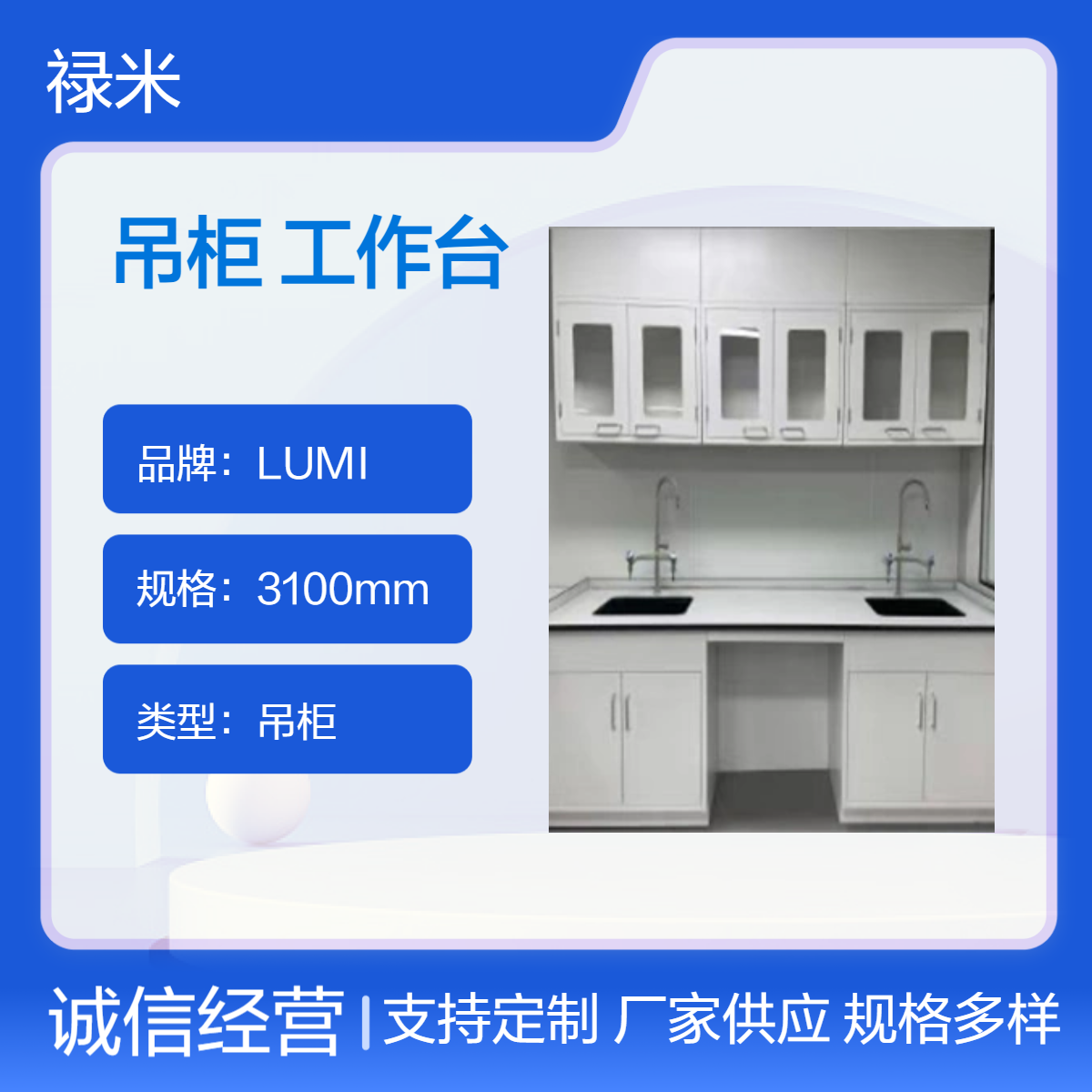 LUMI 实验室全钢吊柜 化工学院化验室工作台可定制