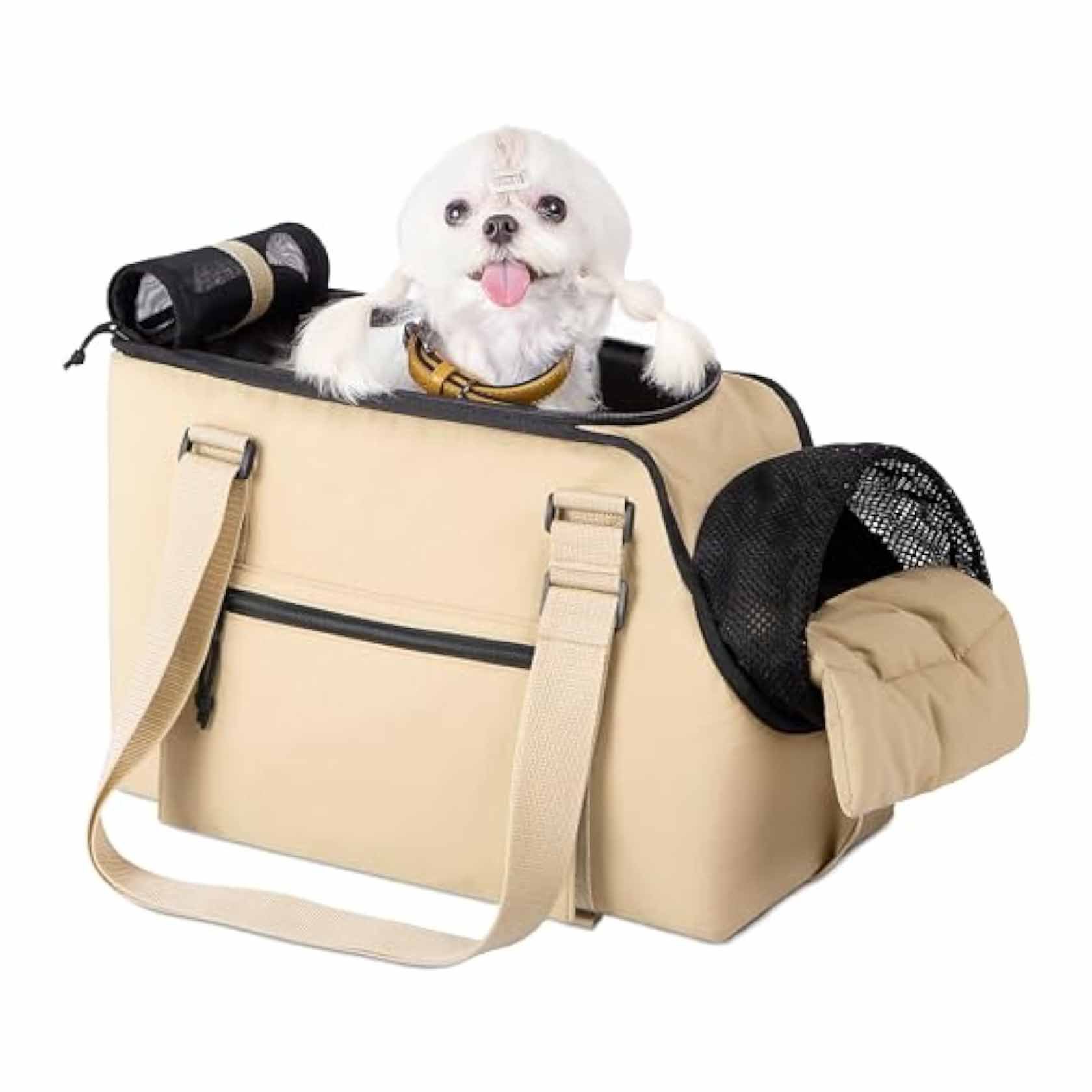 适合小型犬和猫的狗钱包背带柔软舒适的毛绒防水宠物包手提包