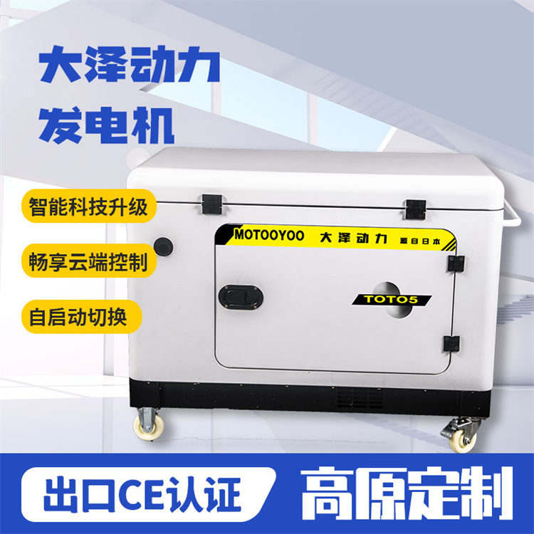 大泽动力7kw汽油发电机多重保护 电启动 小型静音款车载 单缸风冷