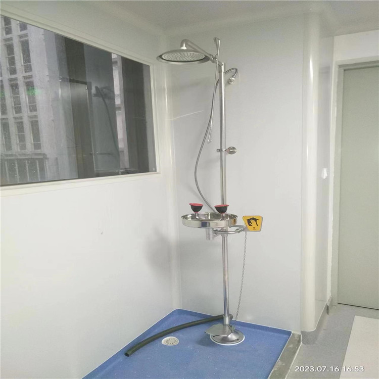 禄米 实验室304不锈钢复合式紧急淋浴器立式洗眼器