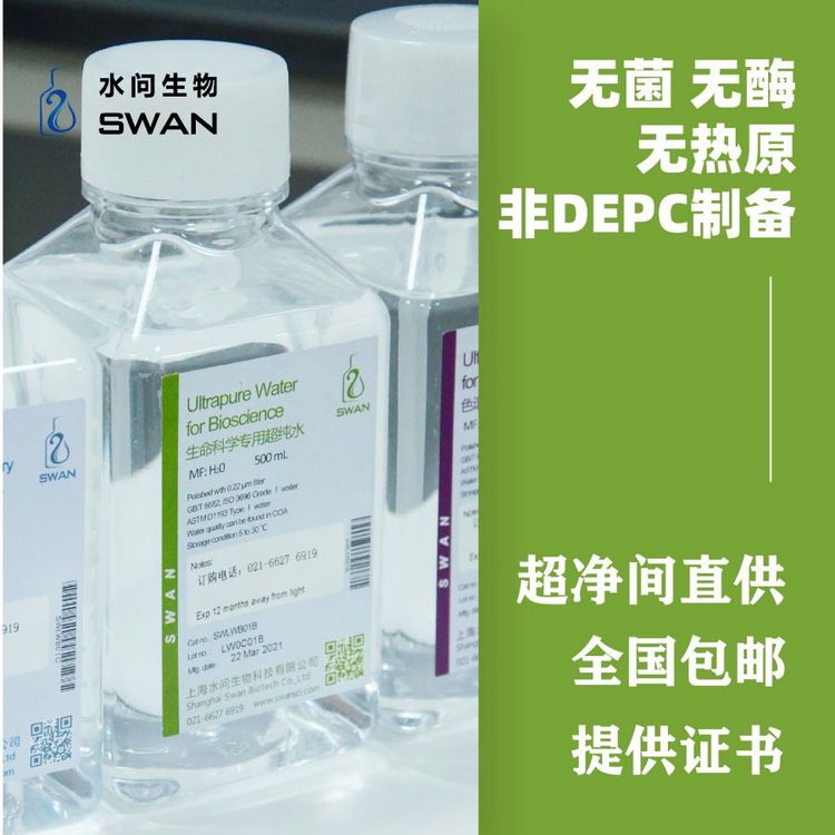 非DEPC制备的细胞培养用瓶装超纯水（500ml*12瓶/ 包装）