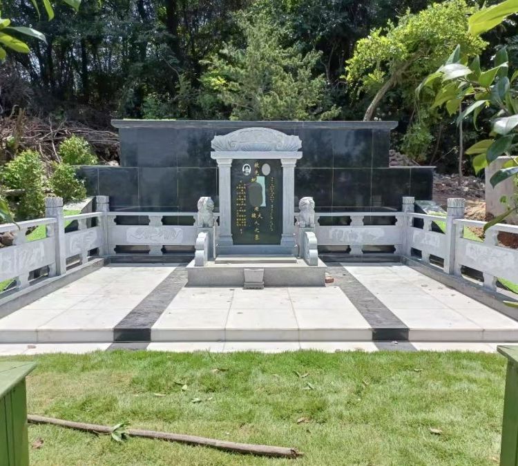 花岗岩墓碑石材 卧碑异型石 墓穴黑色光面石板 艺丰石雕