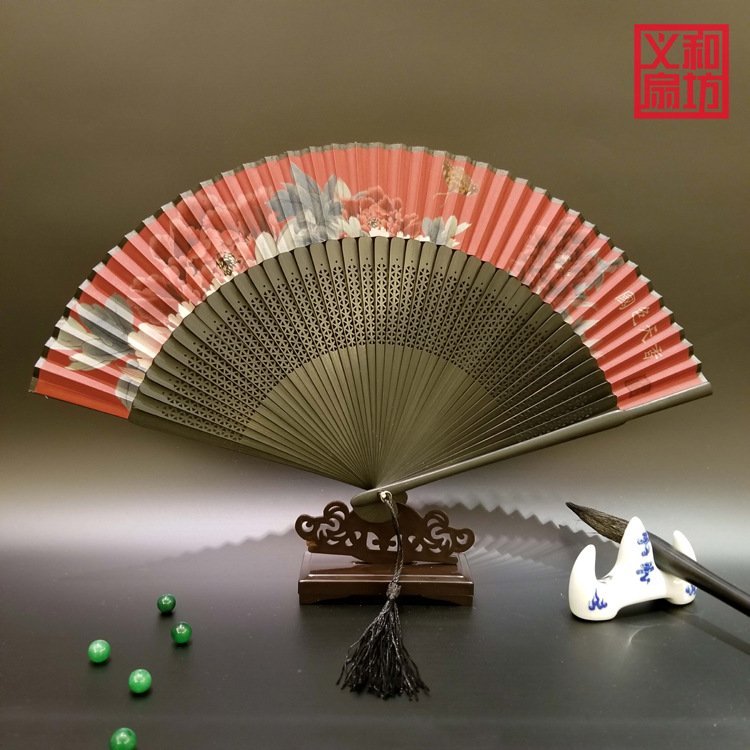 女扇定制女士绫绢绢扇定做折扇中国风和风扇女式礼品扇子批发