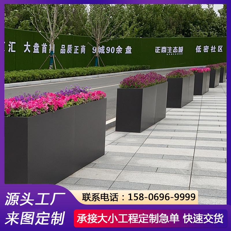 带花箱护栏定做厂家 奶茶店户外围挡 源头工厂