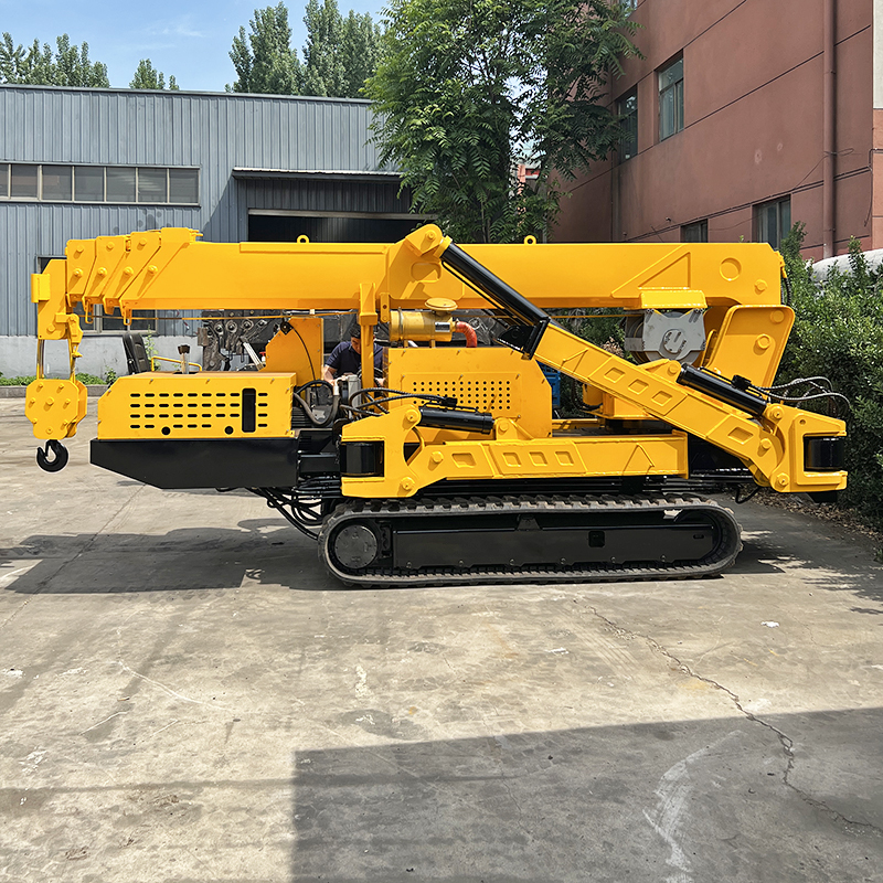 加长吊臂蛙式蜘蛛吊车 小场地液压折臂吊 空间有限楼层内施工履带吊