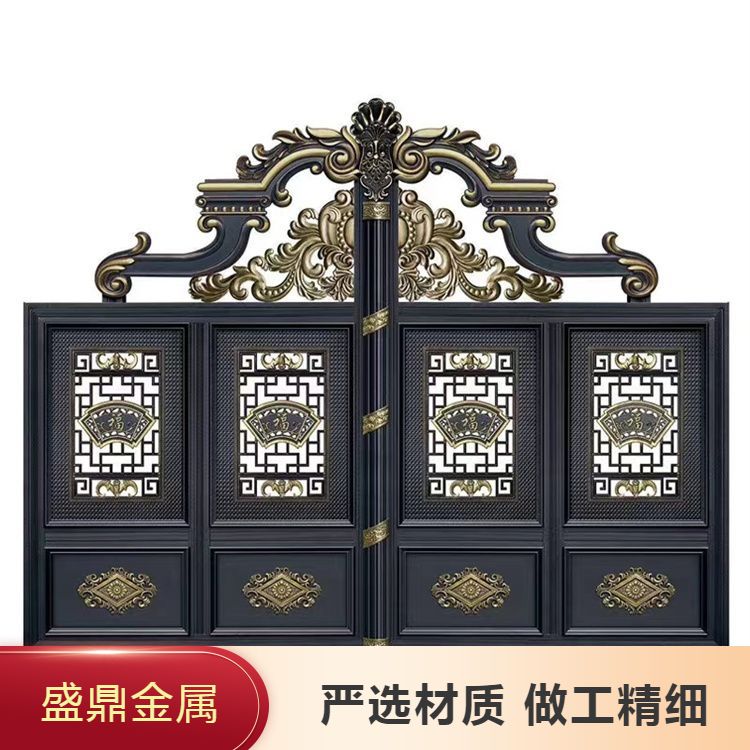 厂家直供铝艺大门 别墅庭院门 铝合金平移门农村户外院子移动双开门