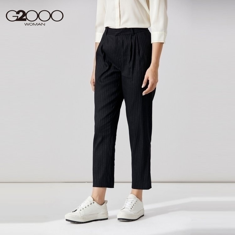 G2000女装2021秋冬新款条纹设计感通勤休闲商务休闲裤女13265025