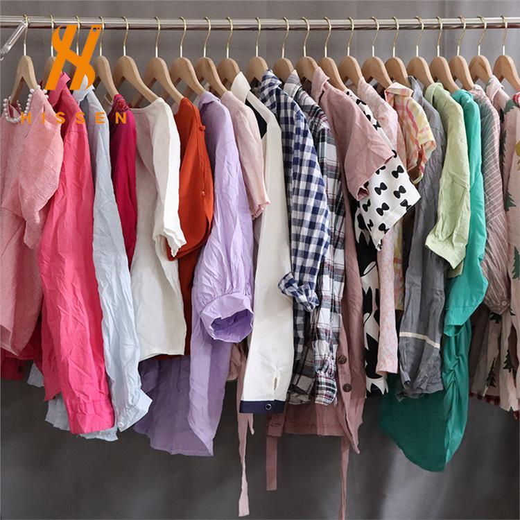 used clothes批发女棉短袖大码印花T恤二手女装热销非洲东南亚