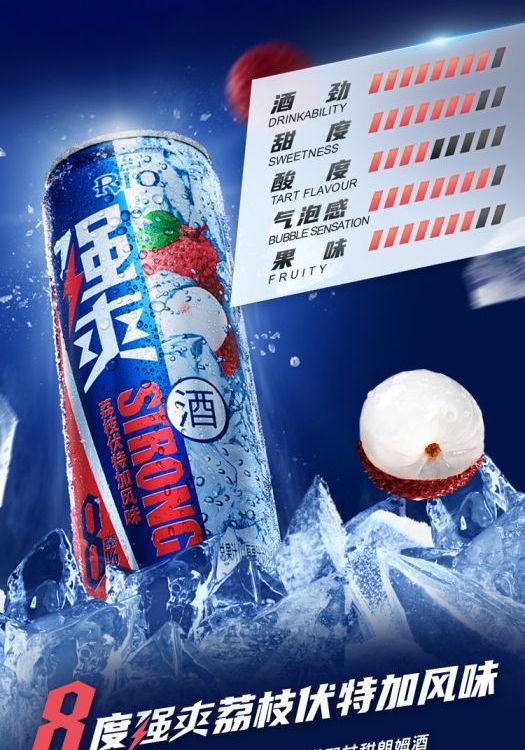 RIO锐澳预调鸡尾酒0糖强爽8度500ml*20罐伏特加气泡酒果酒