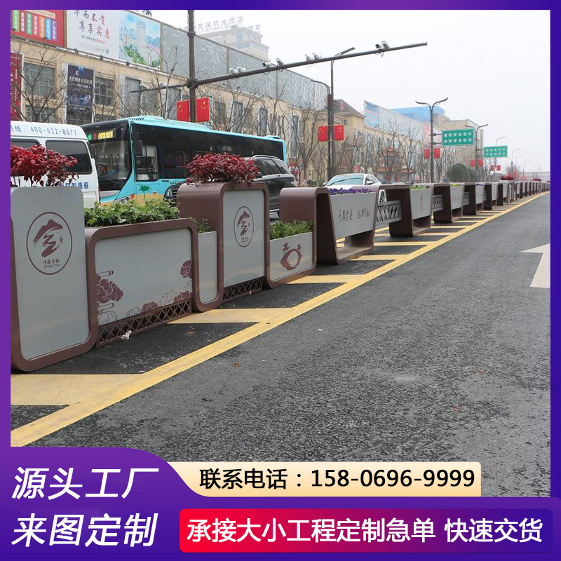 园林道路花箱 防腐耐用 护栏花槽 市政景观绿植隔断 源头工厂