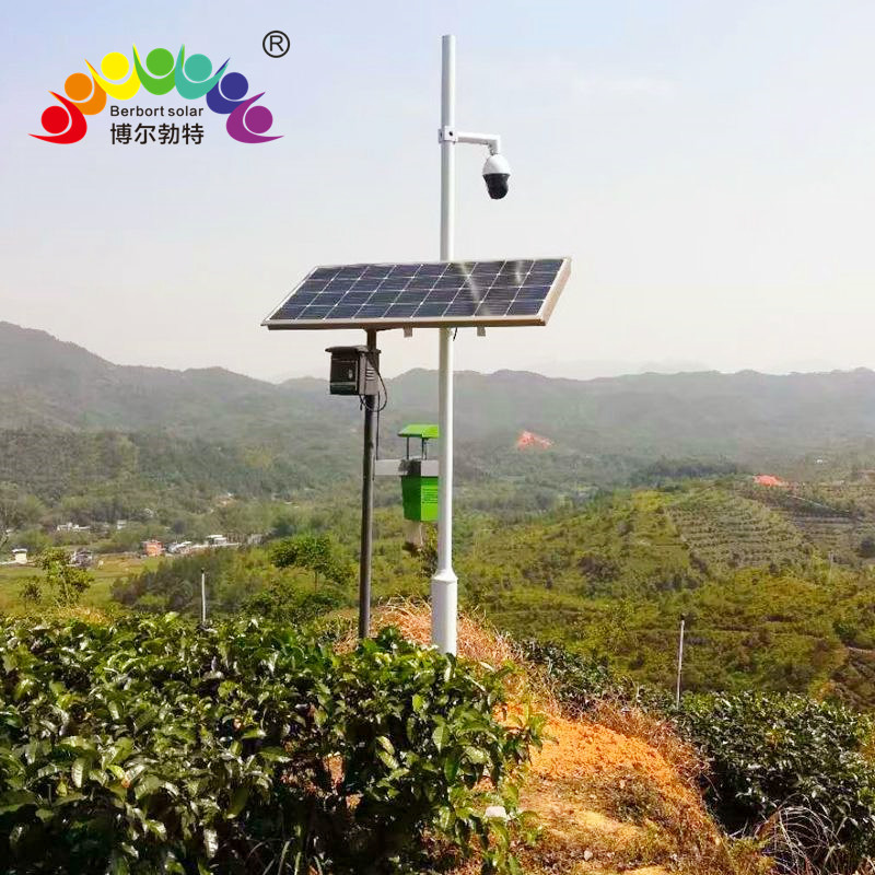 博尔勃特无电地区太阳能监控供电系统 风光互补离网发电系统 监控杆