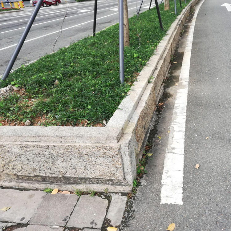 路沿石精选防滑面 芝麻灰道牙批发 豫富石材 大理石道路用