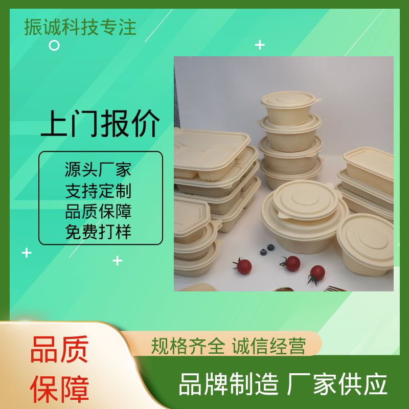 两荤两素套餐碗 可降解餐盒 加厚 可冷冻 振诚科技