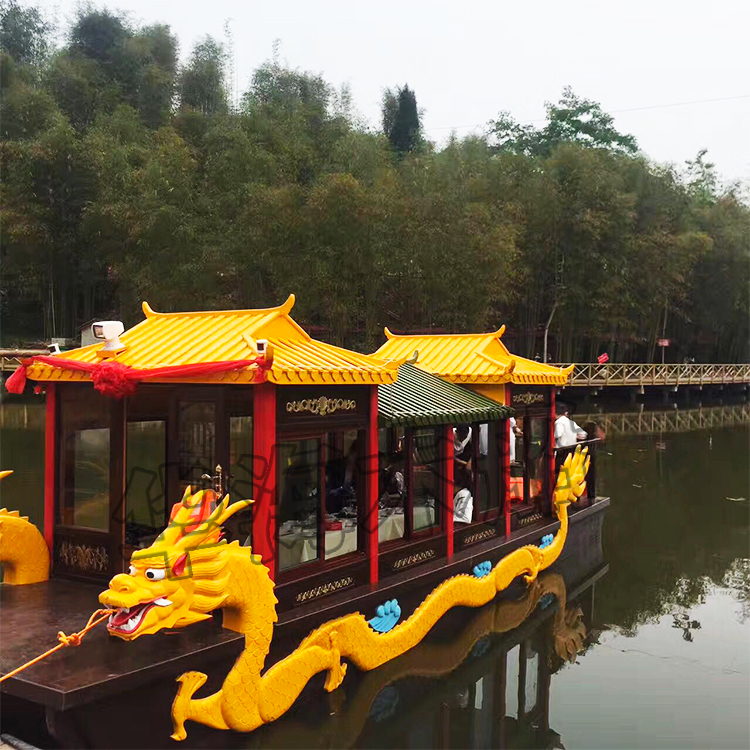 双龙画舫船 水上观光旅游船 景区商务接待会议船宾馆船屋